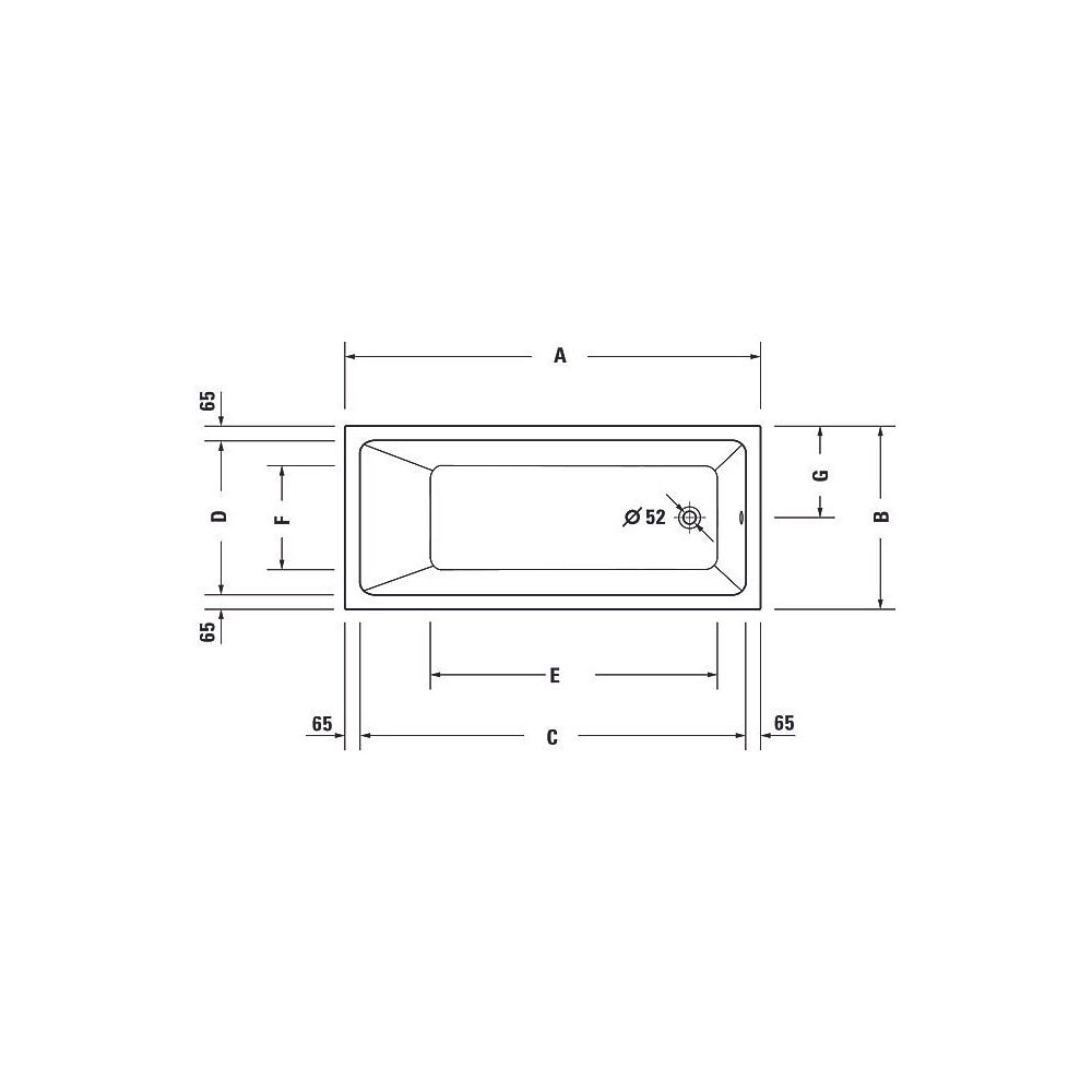 Duravit No.1 Badewanne 420x750x1700mm, 145l, Weiß glänzend, Rechteckig, Einba... DURAVIT-700490000000000 4063382185396 (Abb. 14)