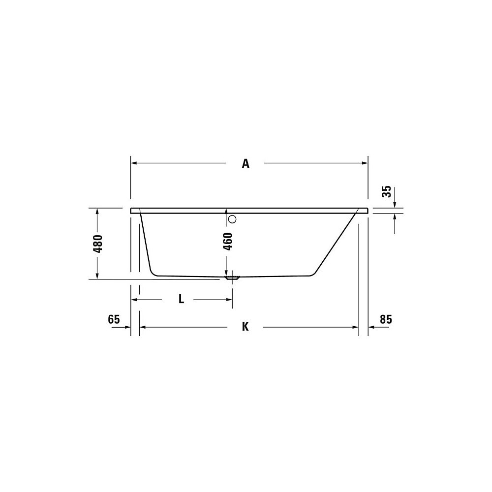 Duravit No.1 Badewanne 480x800x1500mm, 115l, Weiß glänzend, Trapezförmig, Einb... DURAVIT-700505000000000 4063382185495 (Abb. 9)
