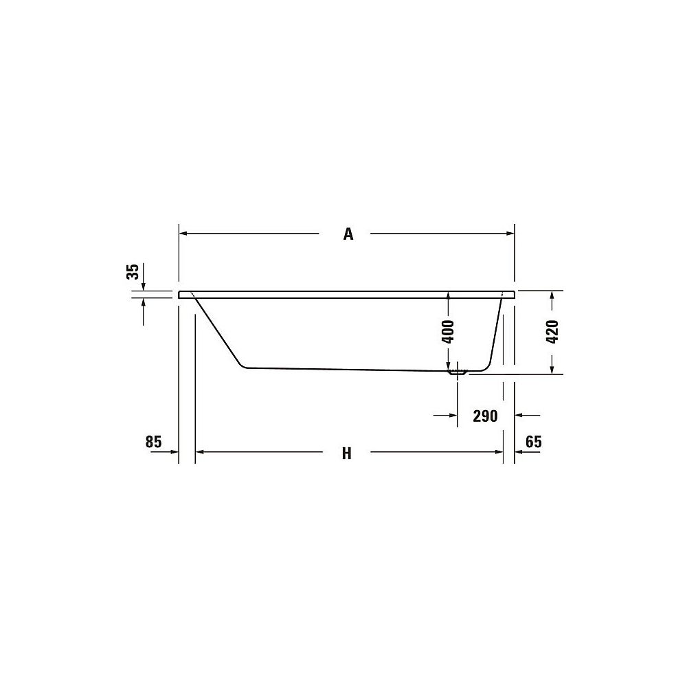 Duravit No.1 Whirlwanne Rechteckig, Einbau, 800x1800x420mm Jet Project, 1 Rück... DURAVIT-760491000JP1000 4063382185693 (Abb. 6)