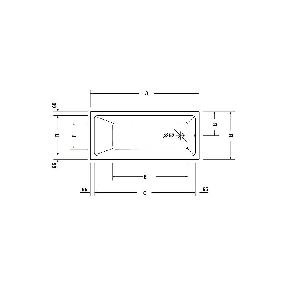 Duravit No.1 Whirlwanne Rechteckig, Einbau, 800x1800x420mm Jet Project, 1 Rück... DURAVIT-760491000JP1000 4063382185693 (Abb. 7)