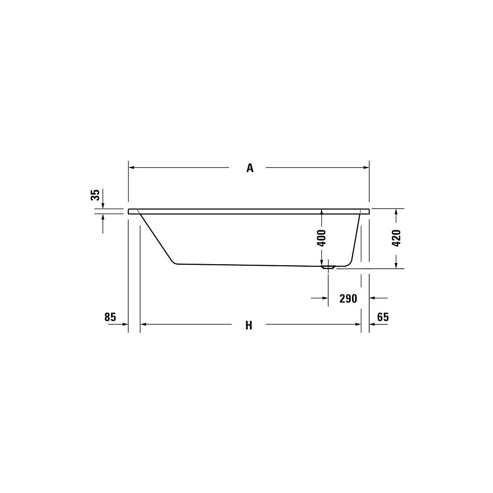 Duravit No.1 Whirlwanne Rechteckig, Einbau, 800x1800x420mm Jet Project, 1 Rück... DURAVIT-760491000JP1000 4063382185693 (Abb. 9)