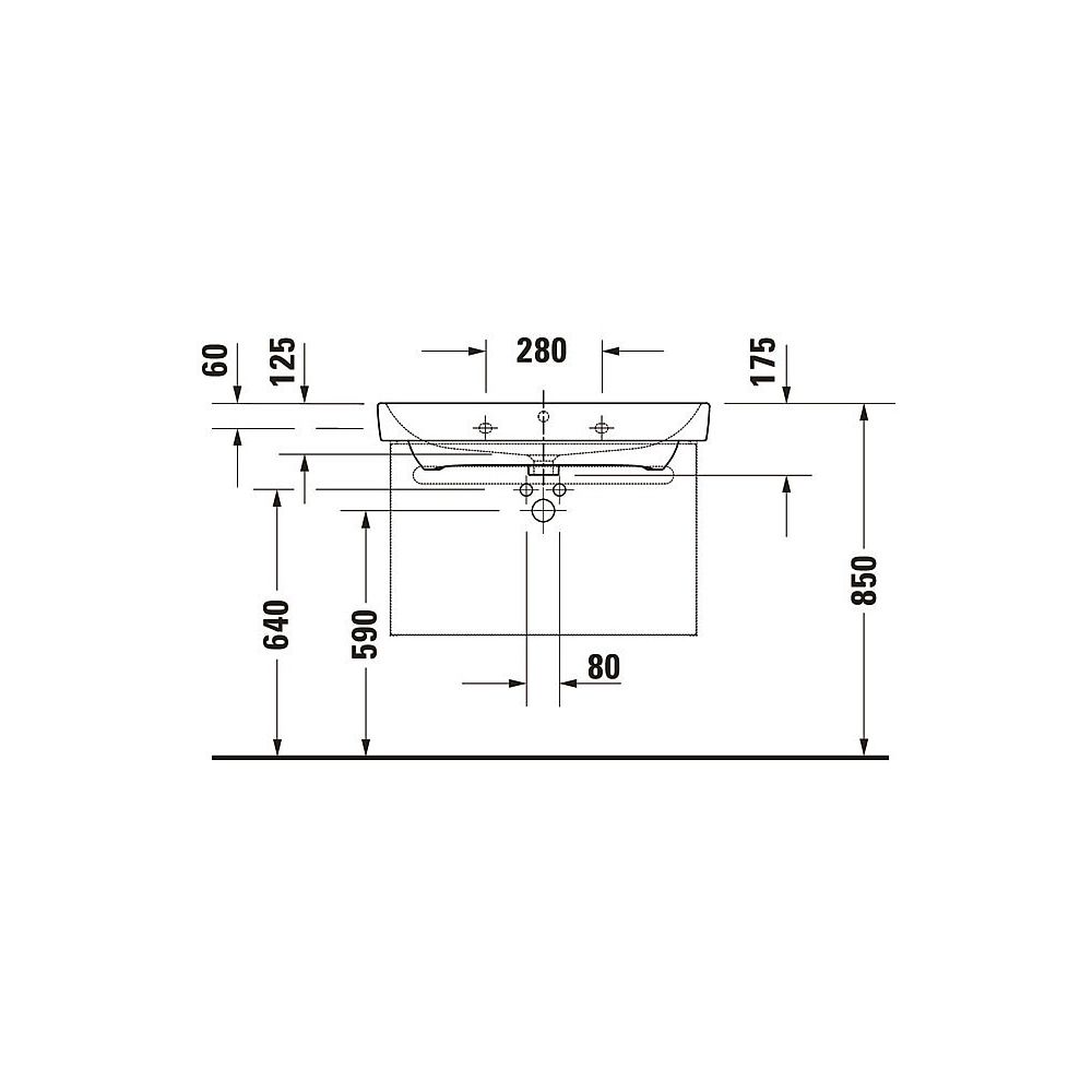 Duravit No.1 Waschtisch 460x800x173mm, Weiß Hochglanz, Rechteckig, 1 Waschplatz/H... DURAVIT-23758000002 4063382181473 (Abb. 31)