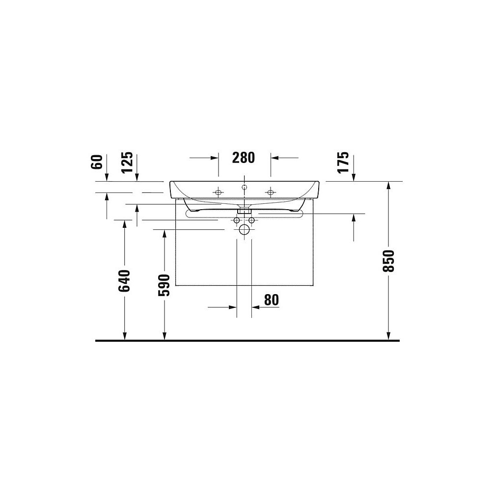 Duravit No.1 Waschtisch 460x800x173mm, Weiß Hochglanz, Rechteckig, 1 Waschplatz/H... DURAVIT-23758000002 4063382181473 (Abb. 32)