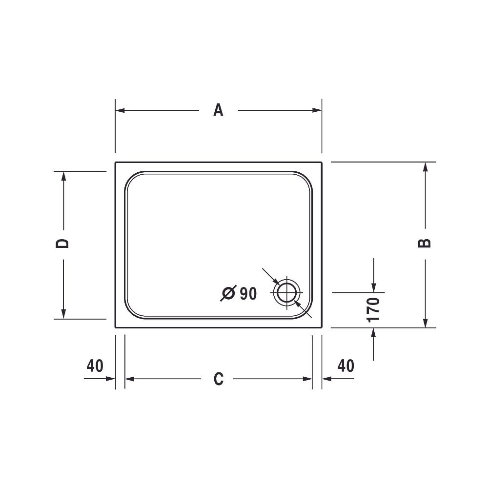 Duravit D-Code Duschwanne 750x900x85mm, Rechteckig, Weiß glänzend, aus Sanitä... DURAVIT-720104000000000 4021534824067 (Abb. 16)