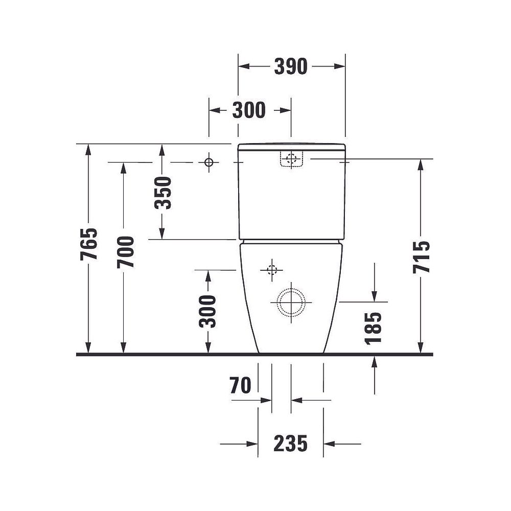 Duravit ME by Starck Stand WC für Kombination 650x370x415mm, Weiß Hochglanz, Hygien... DURAVIT-2005092000 4063382102157 (Abb. 2)