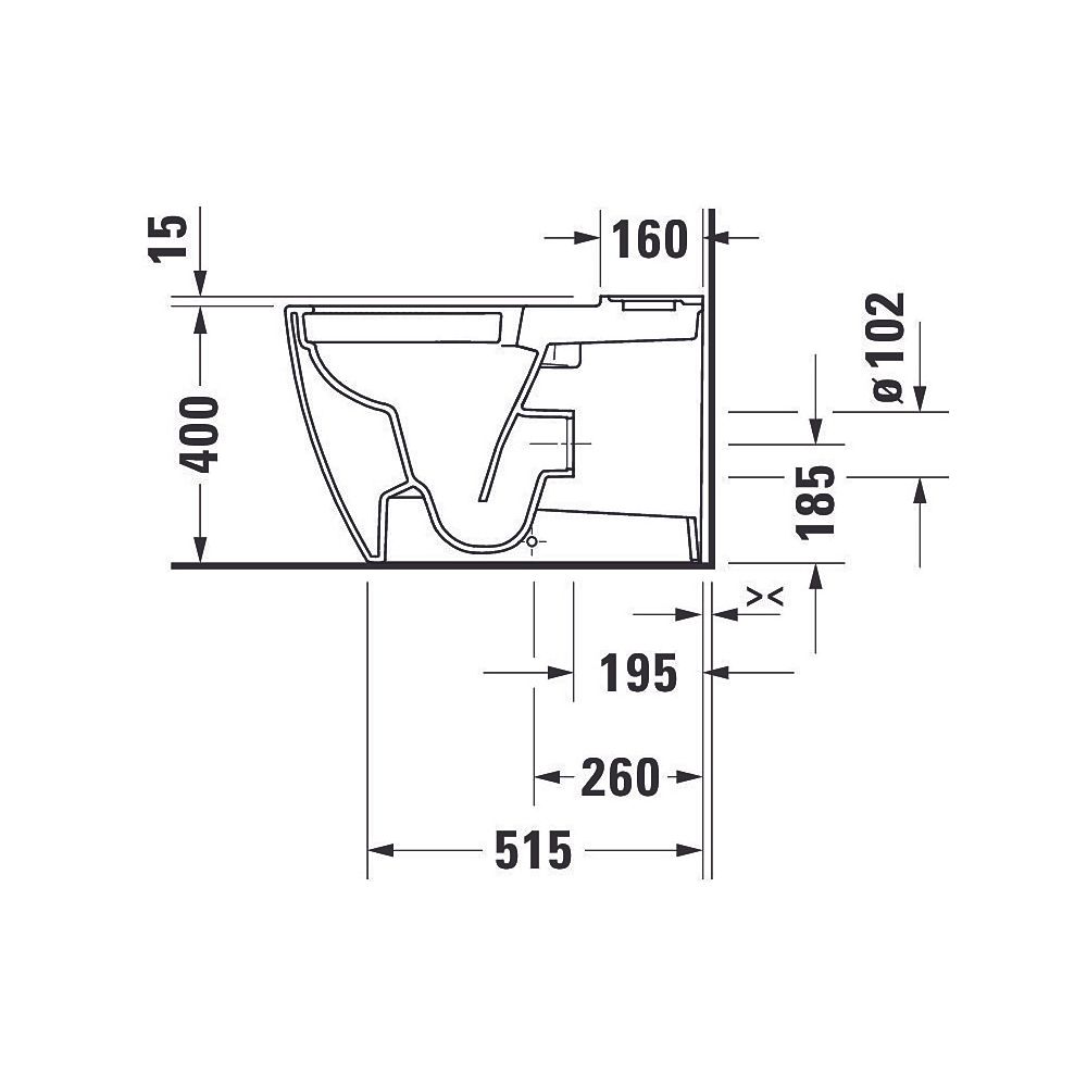 Duravit ME by Starck Stand WC für Kombination 650x370x415mm, Weiß Hochglanz, Hygien... DURAVIT-2005092000 4063382102157 (Abb. 3)