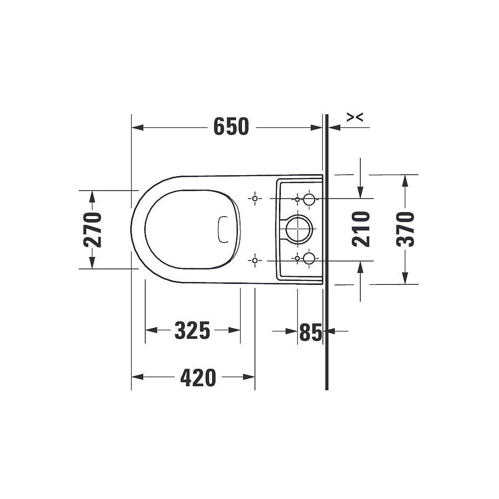 Duravit ME by Starck Stand WC für Kombination 650x370x415mm, Weiß Hochglanz, Hygien... DURAVIT-2005092000 4063382102157 (Abb. 4)