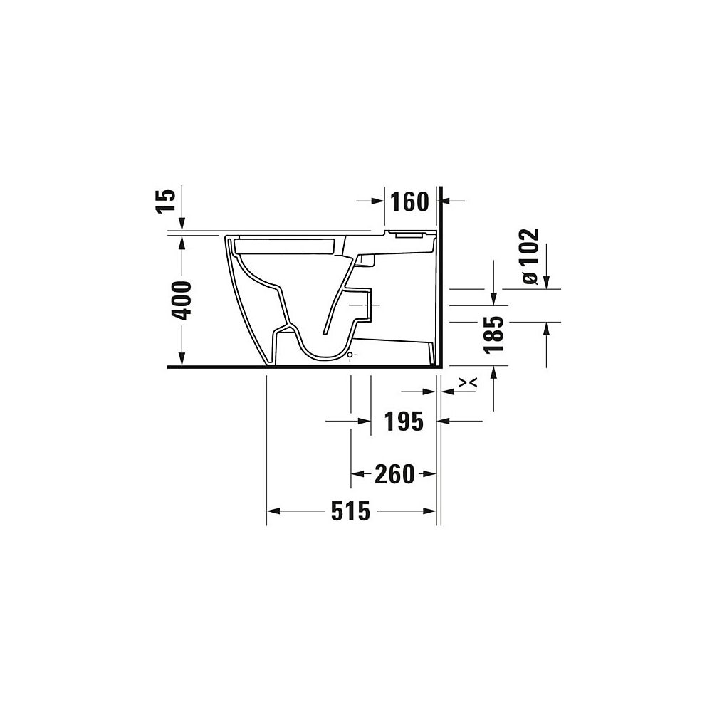 Duravit ME by Starck Stand WC für Kombination 650x370x415mm, Weiß Hochglanz, Hygien... DURAVIT-2005092000 4063382102157 (Abb. 6)