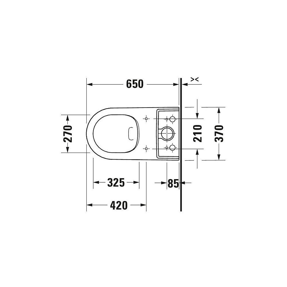 Duravit ME by Starck Stand WC für Kombination 650x370x415mm, Weiß Hochglanz, Hygien... DURAVIT-2005092000 4063382102157 (Abb. 7)