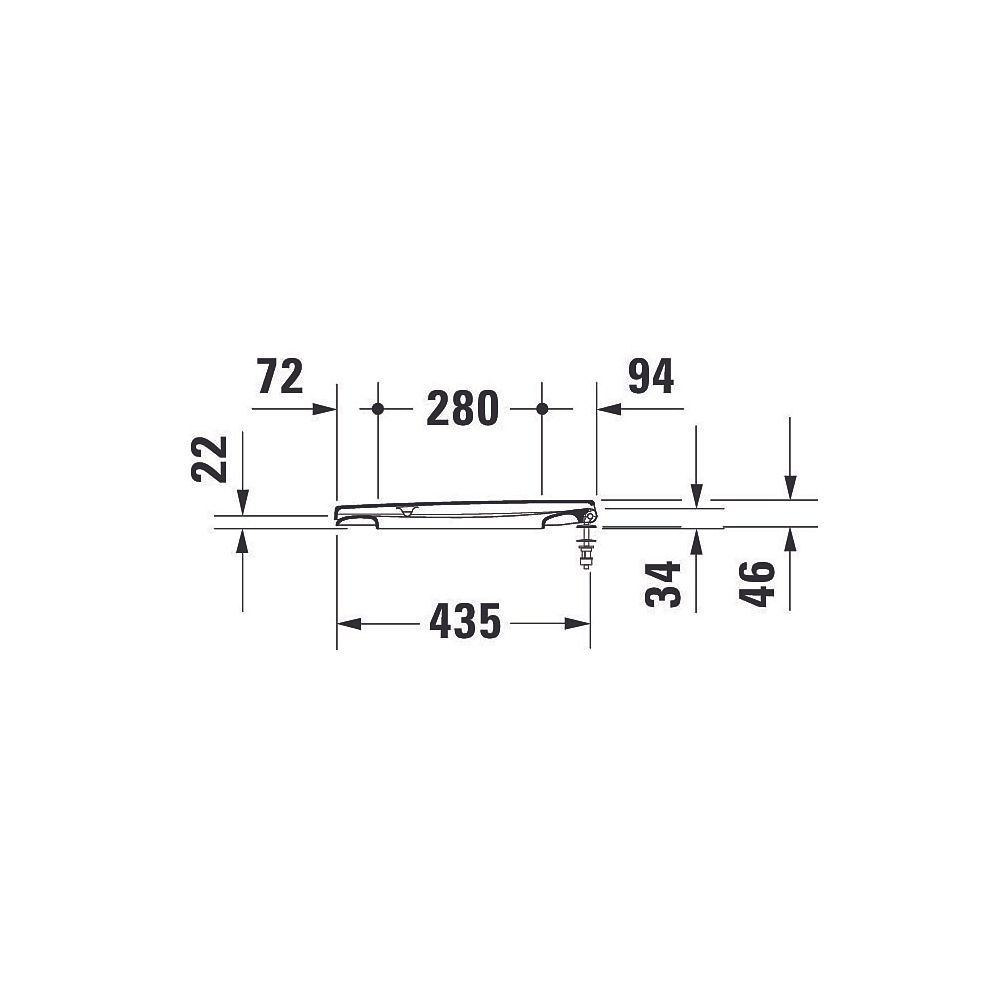 Duravit WC-Sitz, Weiß Hochglanz 360x440x40mm, ohne Absenkautomatik, Edelstahl-Schar... DURAVIT-0063610000 4021534811944 (Abb. 2)
