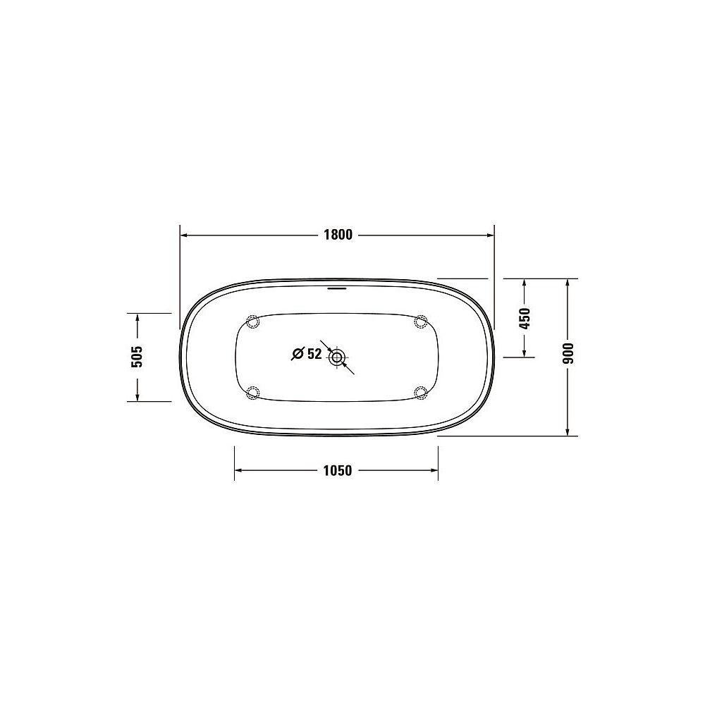 Duravit Zencha Whirlwanne Oval, Freistehend, 900x1800x600mm, Air-System, 2 Rüc... DURAVIT-760463000AS0000 4063382825667 (Abb. 5)