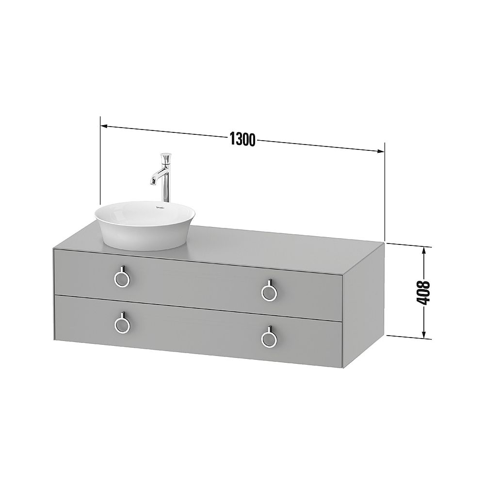 Duravit White Tulip Konsolenwaschtischunterbau wandh 550x1300x408mm R/M KSP AM... DURAVIT-WT4992R77390010 4063382789631 (Abb. 2)