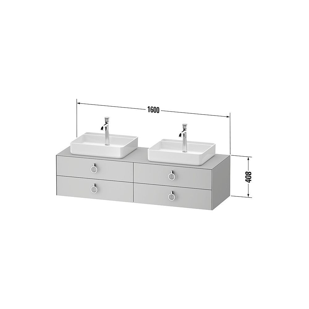 Duravit White Tulip Konsolenwaschtischunterbau wandh. 550x1600x408mm Steingrau... DURAVIT-WT4996B92920010 4063382932662 (Abb. 2)