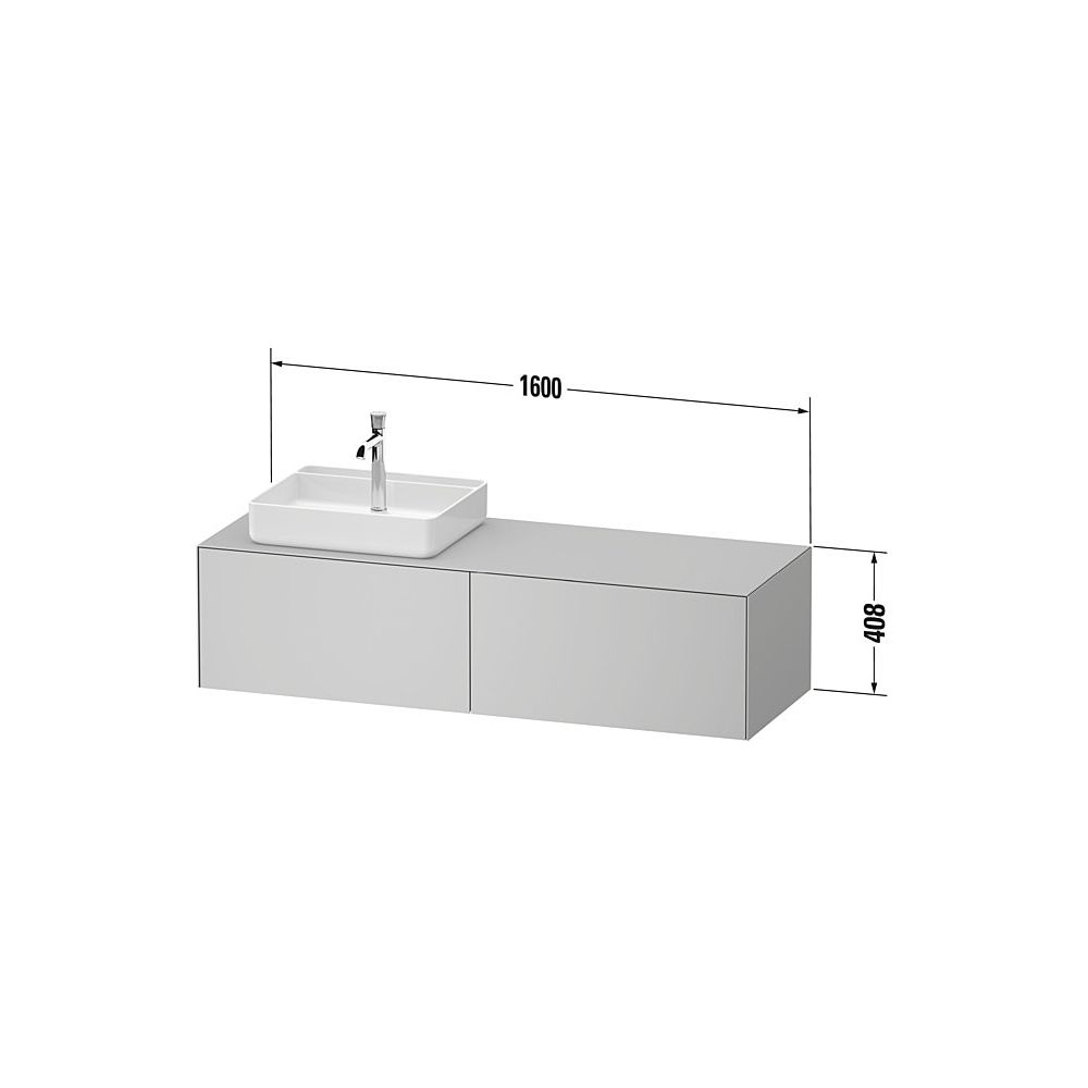 Duravit White Tulip Konsolenwaschtischunterbau wandh. 550x1600x408mm L, Graphi... DURAVIT-WT4864L58580000 4063382904058 (Abb. 3)