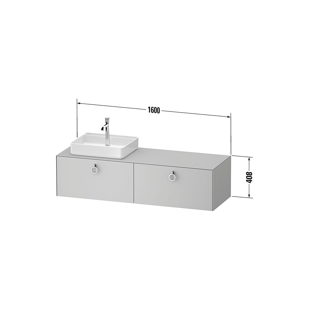 Duravit White Tulip Konsolen-WTU wandh 550x1600x408mm L, Eiche Natur massiv Ma... DURAVIT-WT4890LH5580000 4063382921703 (Abb. 3)