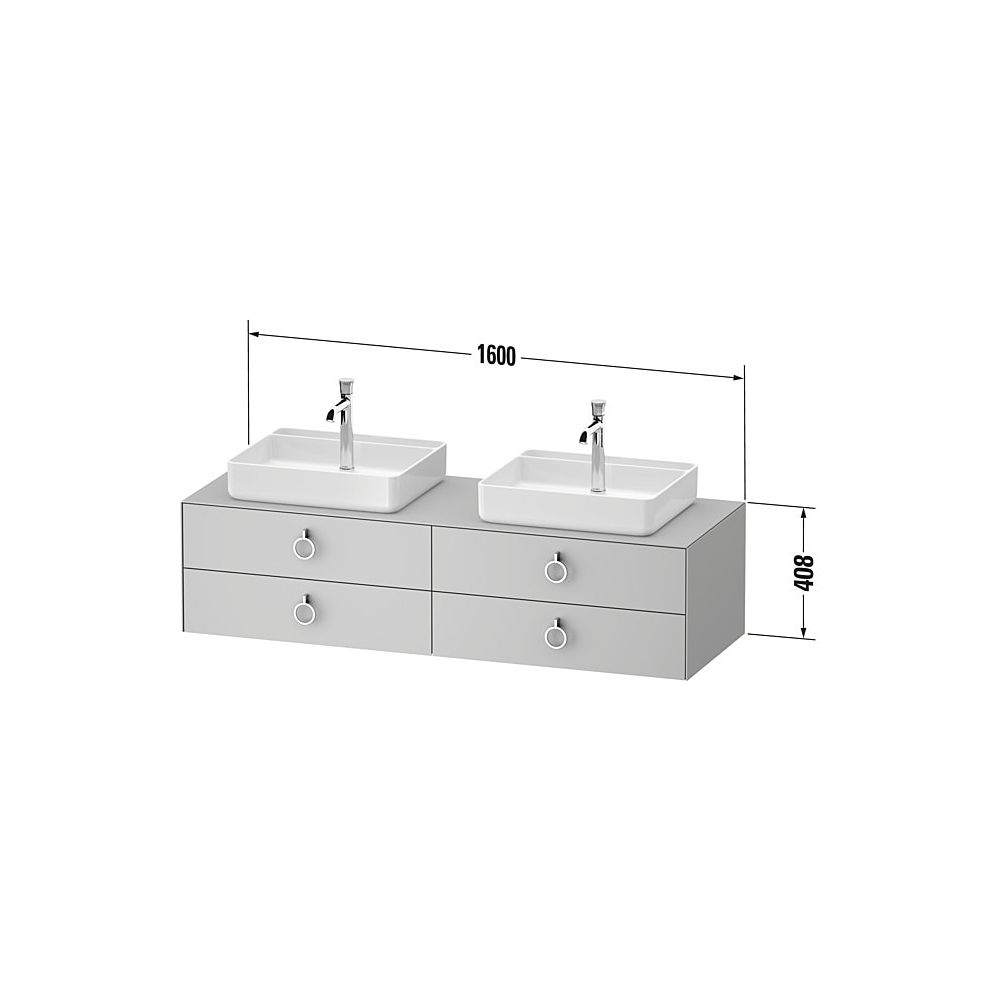 Duravit White Tulip Konsolenwaschtischunterbau wandh. 550x1600x408mm Steingrau... DURAVIT-WT4996B92920010 4063382932662 (Abb. 3)