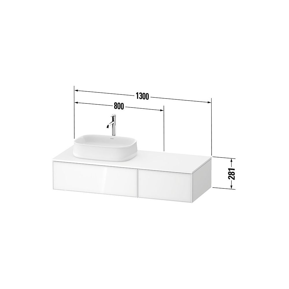 Duravit Zencha Konsolen-WTU wandh 550x1300x281mm Eiche Mattschwarz/Weiß SM Dek... DURAVIT-ZE4816016840000 4063382830982 (Abb. 3)