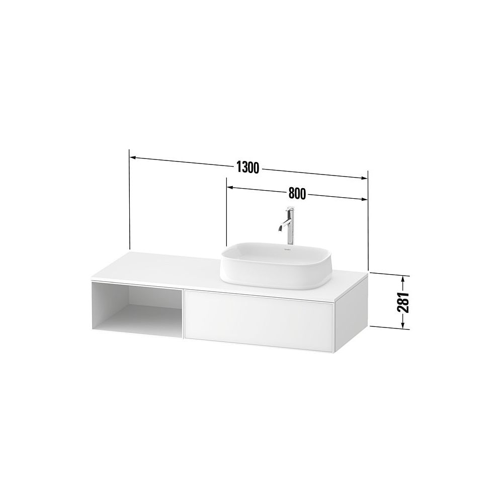 Duravit Zencha Konsolen-WTU wandh. 550x1300x281mm Weiß, Glas, Korpus Graphit S... DURAVIT-ZE4819064800000 4063382832160 (Abb. 3)