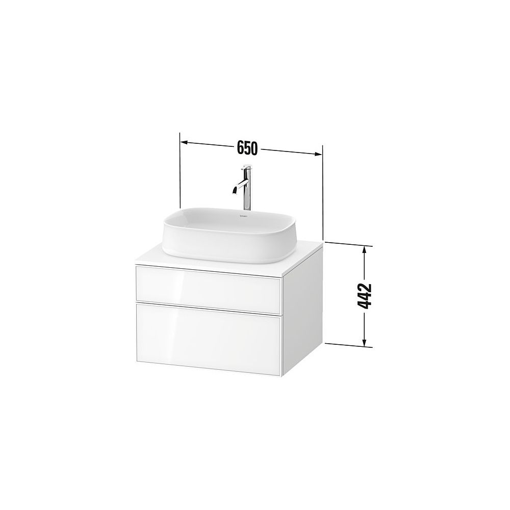 Duravit Zencha Konsolenwaschtischunterbau wandh 550x650x442mm Weiß, Glas, Korp... DURAVIT-ZE4820064840000 4063382835130 (Abb. 3)