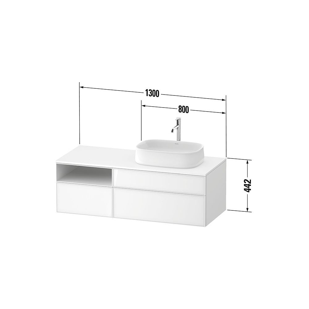 Duravit Zencha Konsolen-WTU wandh 550x1300x442mm Weiß/Taupe SM Glas/Dekor mit ... DURAVIT-ZE4829064830000 4063382834515 (Abb. 3)