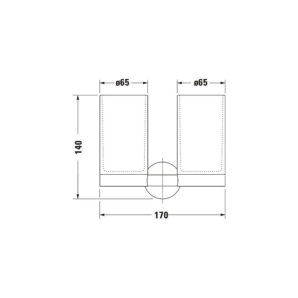 Duravit Starck T Zahnputzbecher doppelt wandhäng., Position R L, 170x98x140mm, Bron... DURAVIT-0099480400 4067116087215 (Abb. 4)