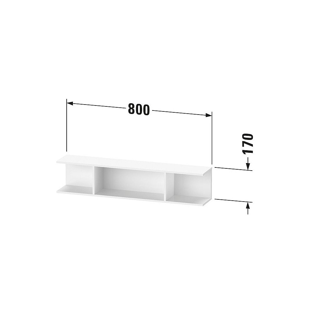 Duravit Ketho.2 Wandregal 150x800x170mm, Weiß Hochglanz, 3 offene Fächer, wand... DURAVIT-K21208022220000 4063382811776 (Abb. 4)