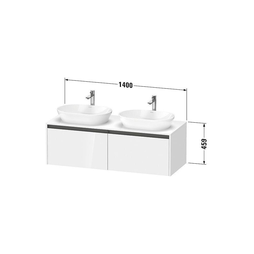 Duravit Ketho.2 Konsolen-WTU wandh. 550x1400x459mm Betongrau Matt, mittig, mit... DURAVIT-K24888R07070000 4063382828095 (Abb. 2)