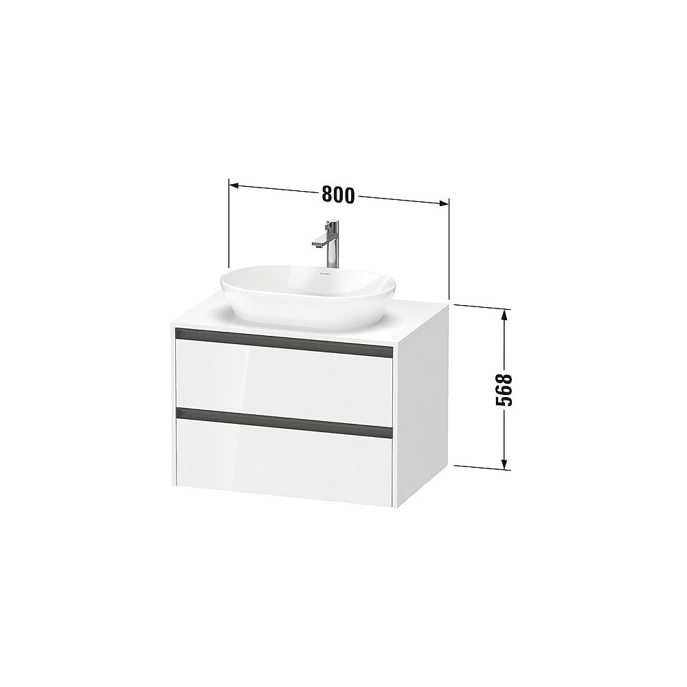 Duravit Ketho.2 Konsolenwaschtischunterbau wandh. 550x800x568mm Natur Eiche Ma... DURAVIT-K24895030300000 4063382826961 (Abb. 2)