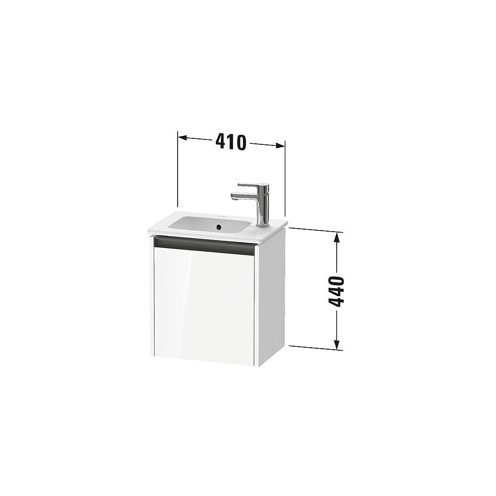 Duravit Ketho.2 Waschtischunterbau wandh. 292x410x440mm, R, Mattweiß, Griff An... DURAVIT-K25060R18180000 4063382834942 (Abb. 2)
