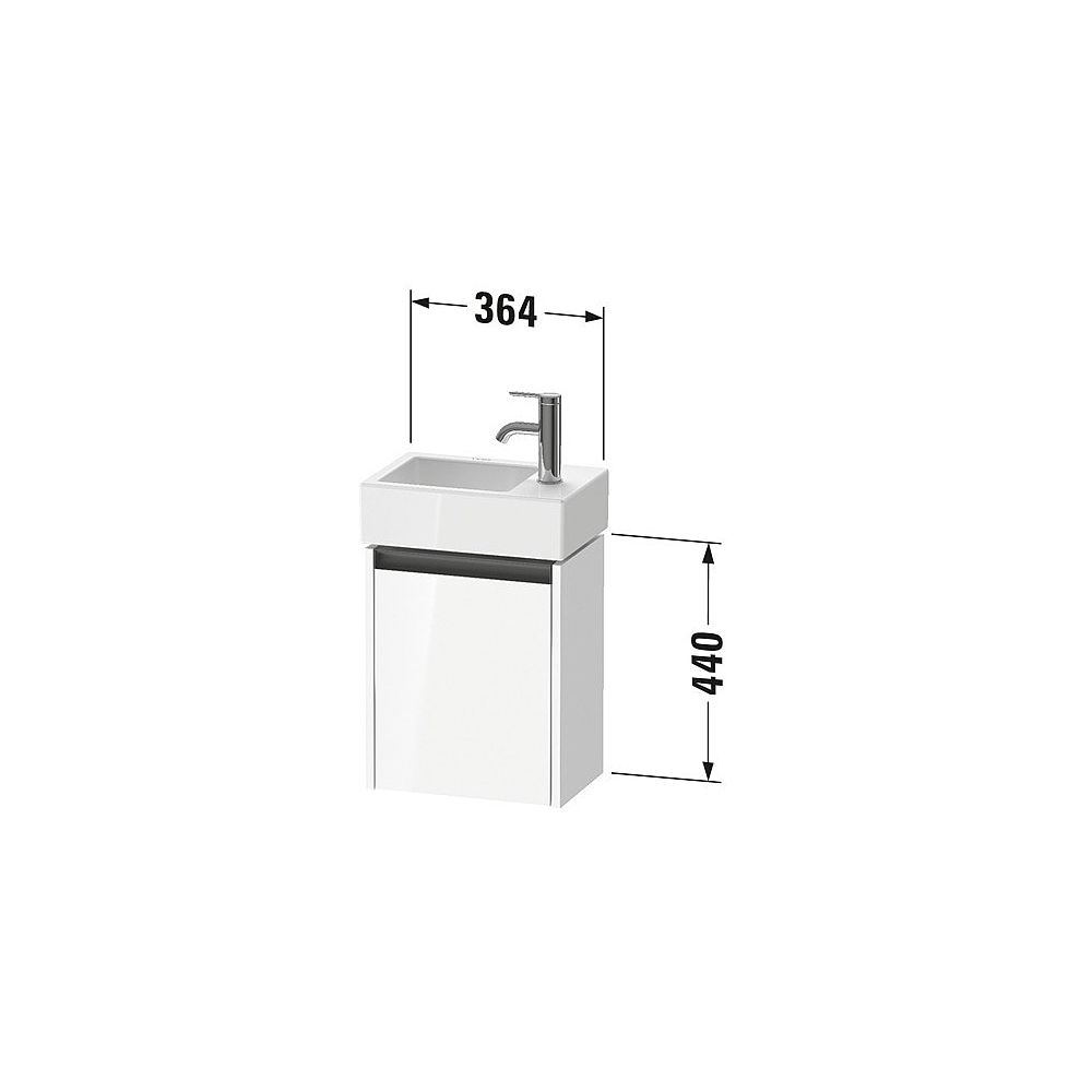 Duravit Ketho.2 Waschtischunterbau wandh. 238x364x440mm, R, Basalt Matt, Griff... DURAVIT-K25071R43430000 4063382822246 (Abb. 2)