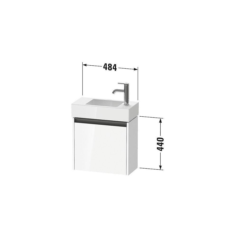 Duravit Ketho.2 Waschtischunterbau wandh. 238x484x440mm, R, Weiß Hochglanz, Gr... DURAVIT-K25072R22220000 4063382822581 (Abb. 2)