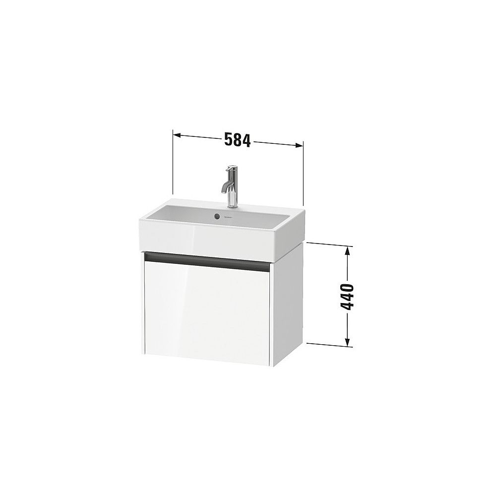 Duravit Ketho.2 Waschtischunterbau wandh. 390x584x440mm, Compact Mattweiß, Gri... DURAVIT-K25073018180000 4063382822659 (Abb. 2)