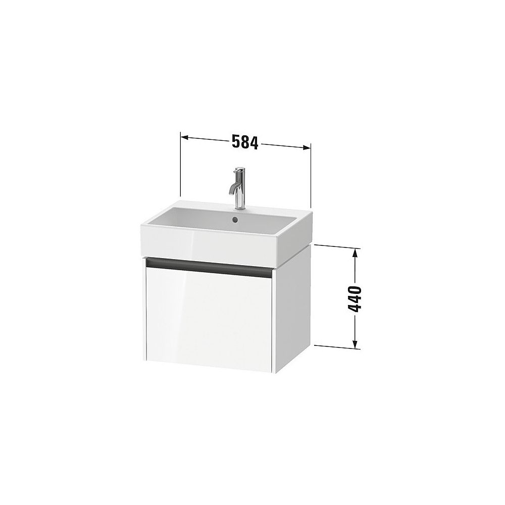 Duravit Ketho.2 Waschtischunterbau wandhäng. 460x584x440mm, Taupe Matt, Griff ... DURAVIT-K25075091910000 4063382823175 (Abb. 2)