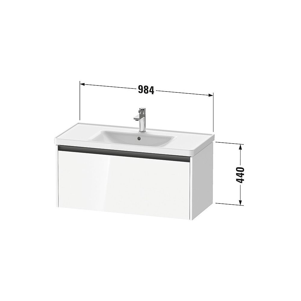 Duravit Ketho.2 Waschtischunterbau wandh. 455x984x440mm, Betongrau Matt, Griff... DURAVIT-K25084007070000 4063382810014 (Abb. 2)