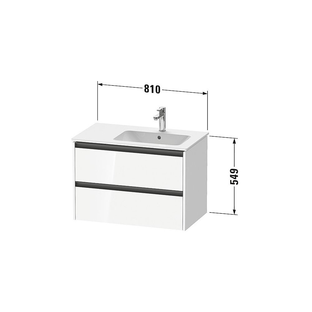 Duravit Ketho.2 Waschtischunterbau wandh. 480x810x549mm, Natur Eiche Matt, Gri... DURAVIT-K25268030300000 4063382821607 (Abb. 2)