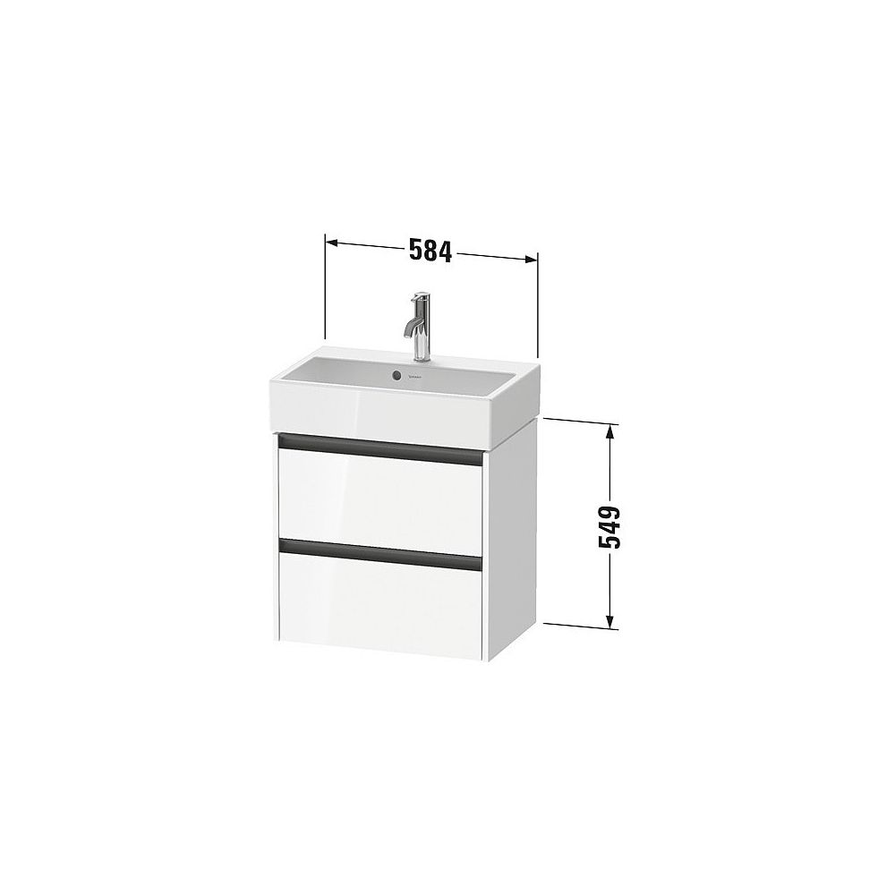 Duravit Ketho.2 Waschtischunterbau wandhäng. 390x584x549mm, Compact Graphit Ma... DURAVIT-K25273049490000 4063382822857 (Abb. 2)