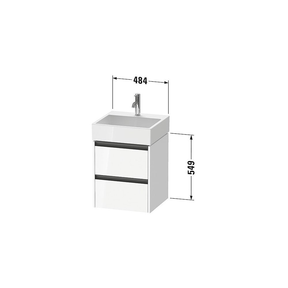 Duravit Ketho.2 Waschtischunterbau wandhäng. 460x484x549mm, Weiß Hochglanz, Gr... DURAVIT-K25274022220000 4063382823038 (Abb. 2)