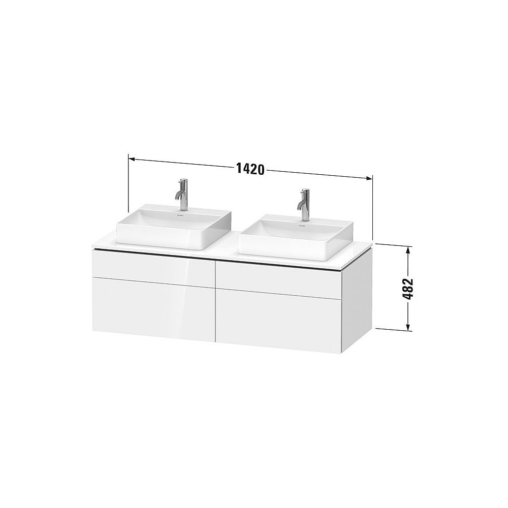Duravit L-Cube Konsolen-WTU wandh. 550x1420x482mm Schwarz HG, mittig, mit KSP,... DURAVIT-LC4872B40400000 4063382889522 (Abb. 2)