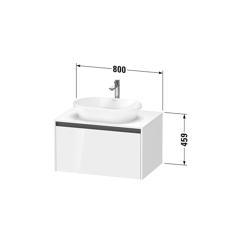 Duravit Ketho.2 Konsolen-WTU wandh. 550x800x459mm Eiche Marmoriert Matt, mit K... DURAVIT-K24885055550000 4067116350302 (Abb. 2)