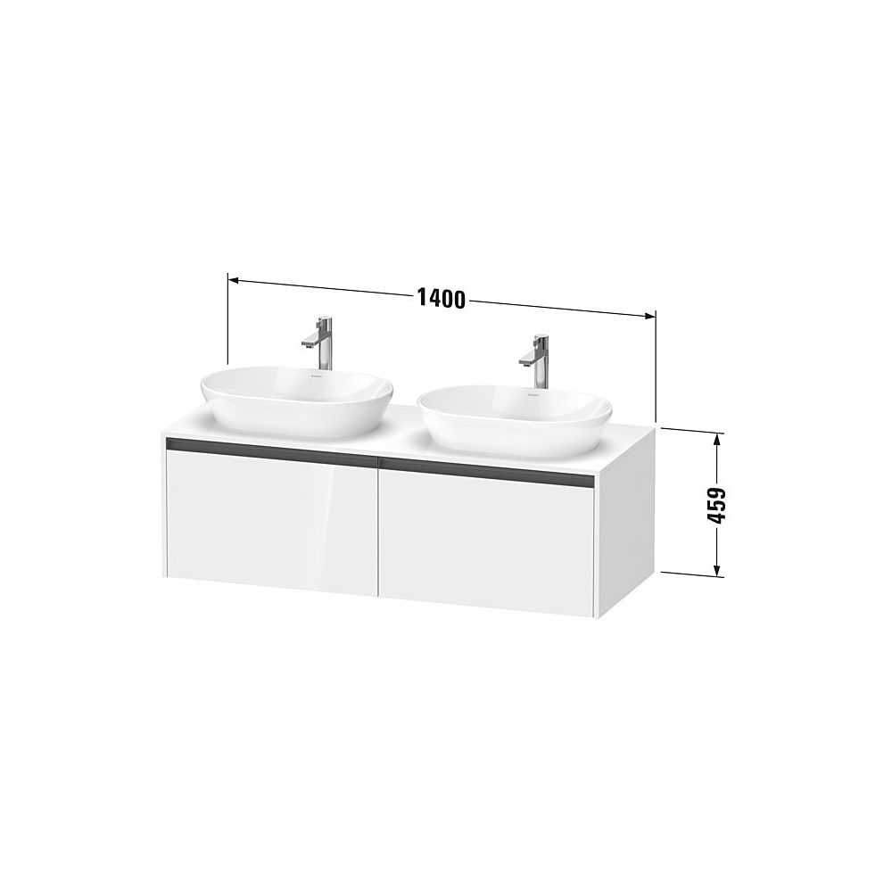 Duravit Ketho.2 Konsolen-WTU wandh. 550x1400x459mm Betongrau Matt, mittig, mit... DURAVIT-K24888R07070000 4063382828095 (Abb. 3)
