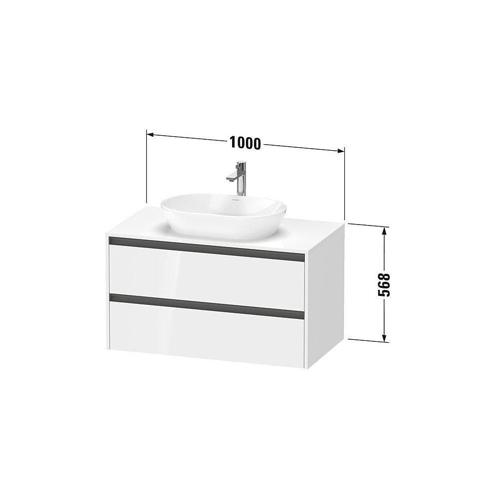 Duravit Ketho.2 Konsolenwaschtischunterbau wandh. 550x1000x568mm Eiche Marmori... DURAVIT-K24896055550000 4067116350579 (Abb. 2)