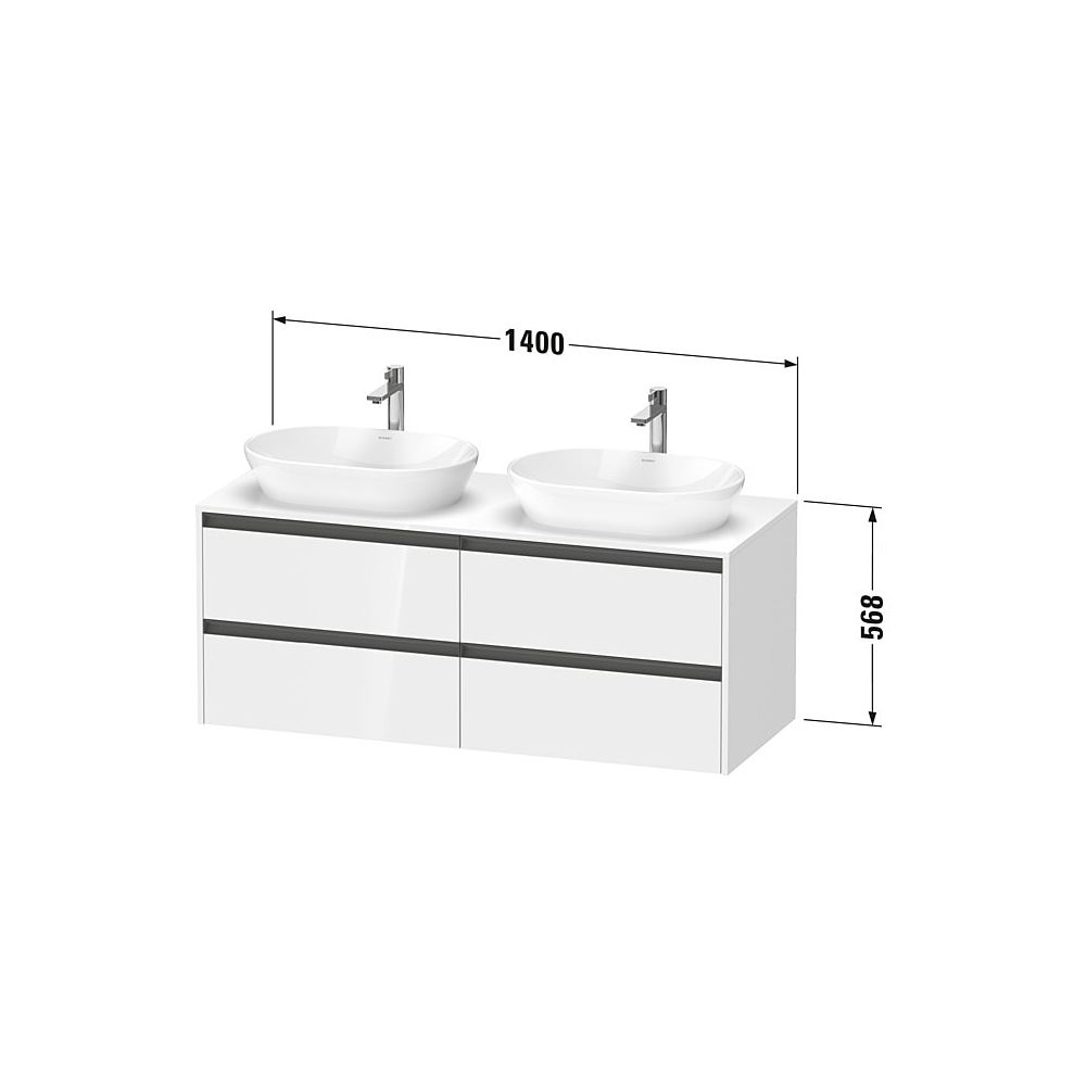 Duravit Ketho.2 Konsolenwaschtischunterbau wandh 550x1400x568mm B, Eiche Marmo... DURAVIT-K24898B55550000 4067116350593 (Abb. 2)