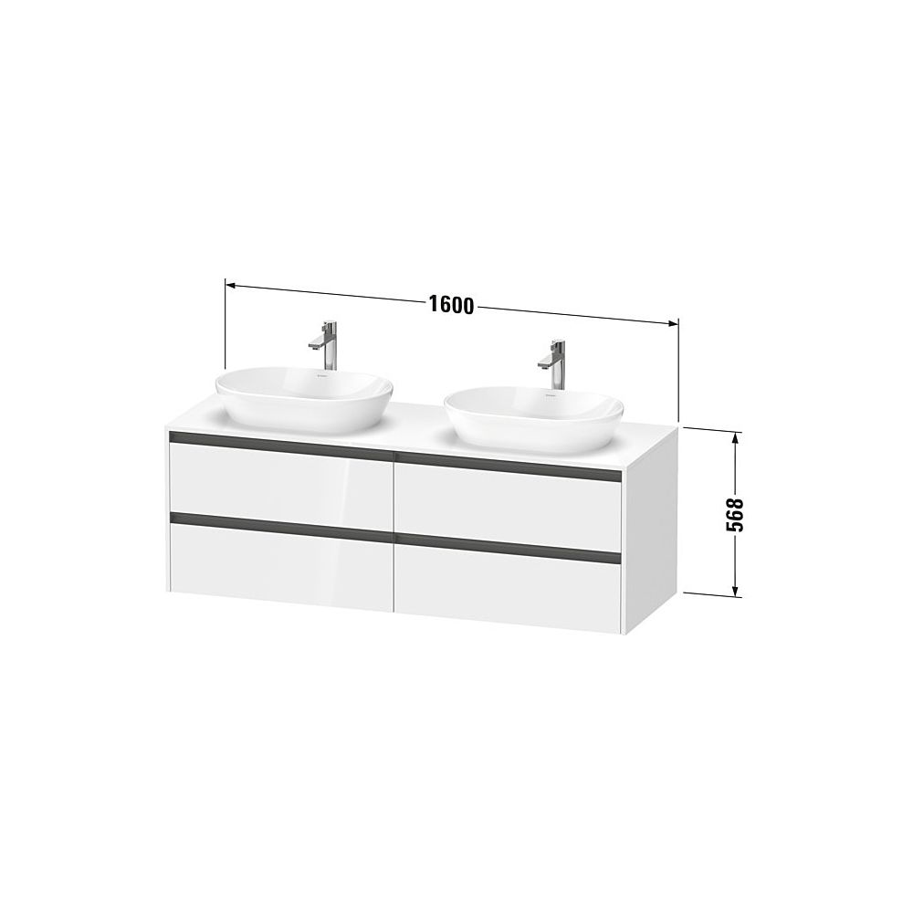 Duravit Ketho.2 Konsolenwaschtischunterbau wandh. 550x1600x568mm Taupe SM, mit... DURAVIT-K24899R83830000 4063382826619 (Abb. 3)