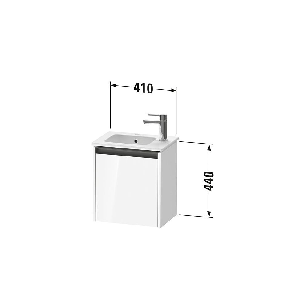 Duravit Ketho.2 Waschtischunterbau wandh. 292x410x440mm, R, Mattweiß, Griff An... DURAVIT-K25060R18180000 4063382834942 (Abb. 3)