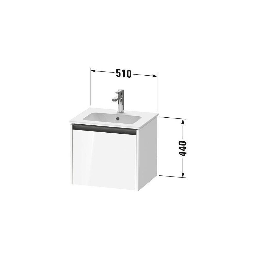 Duravit Ketho.2 Waschtischunterbau wandh. 420x510x440mm, Eiche Marmoriert Matt... DURAVIT-K25061055550000 4067116356588 (Abb. 2)