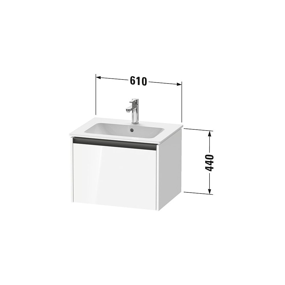 Duravit Ketho.2 Waschtischunterbau wandhäng. 480x610x440mm, Basalt Matt/ Griff... DURAVIT-K25062043430000 4063382814265 (Abb. 3)