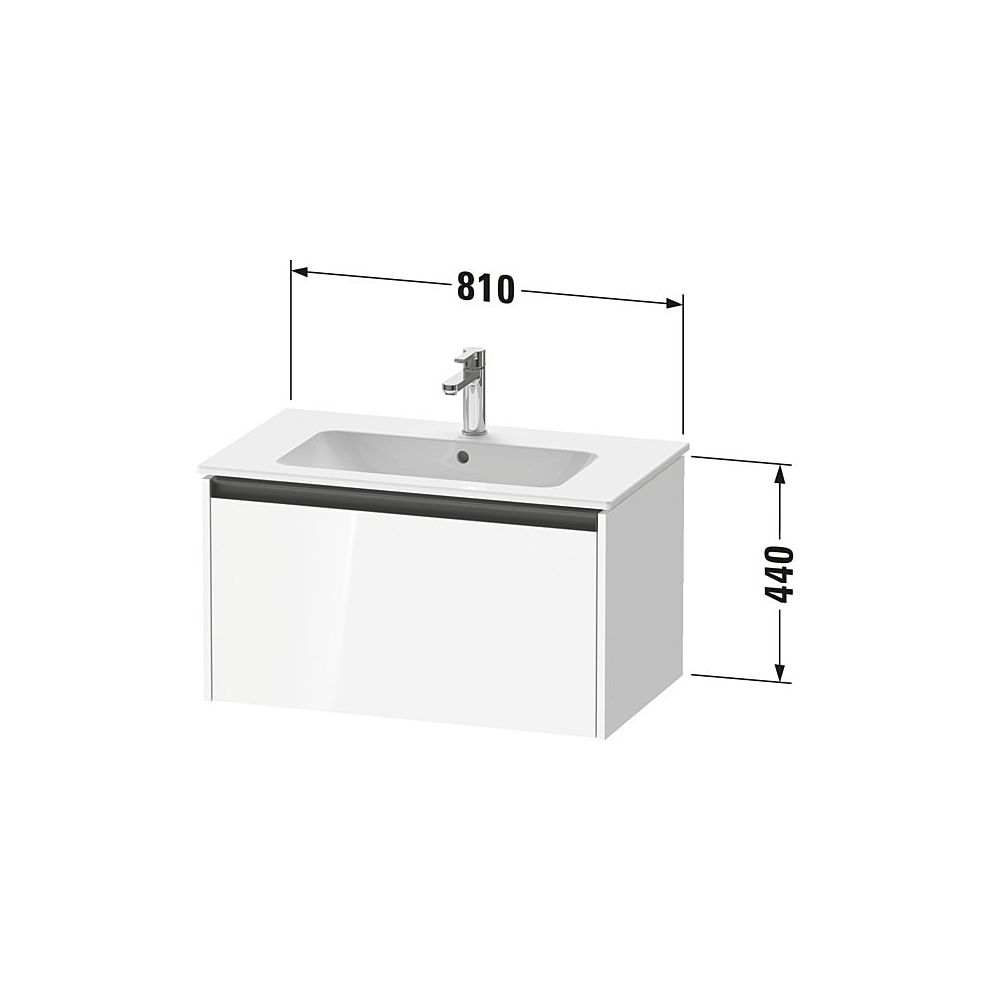 Duravit Ketho.2 Waschtischunterbau wandh. 480x810x440mm, Eiche Marmoriert Matt... DURAVIT-K25063055550000 4067116356618 (Abb. 2)