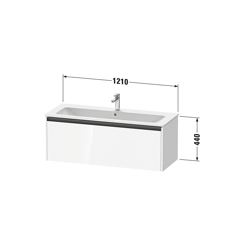 Duravit Ketho.2 Waschtischunterbau wandh. 480x1210x440mm, Eiche Mar. Matt, Gri... DURAVIT-K25065055550000 4067116356946 (Abb. 2)