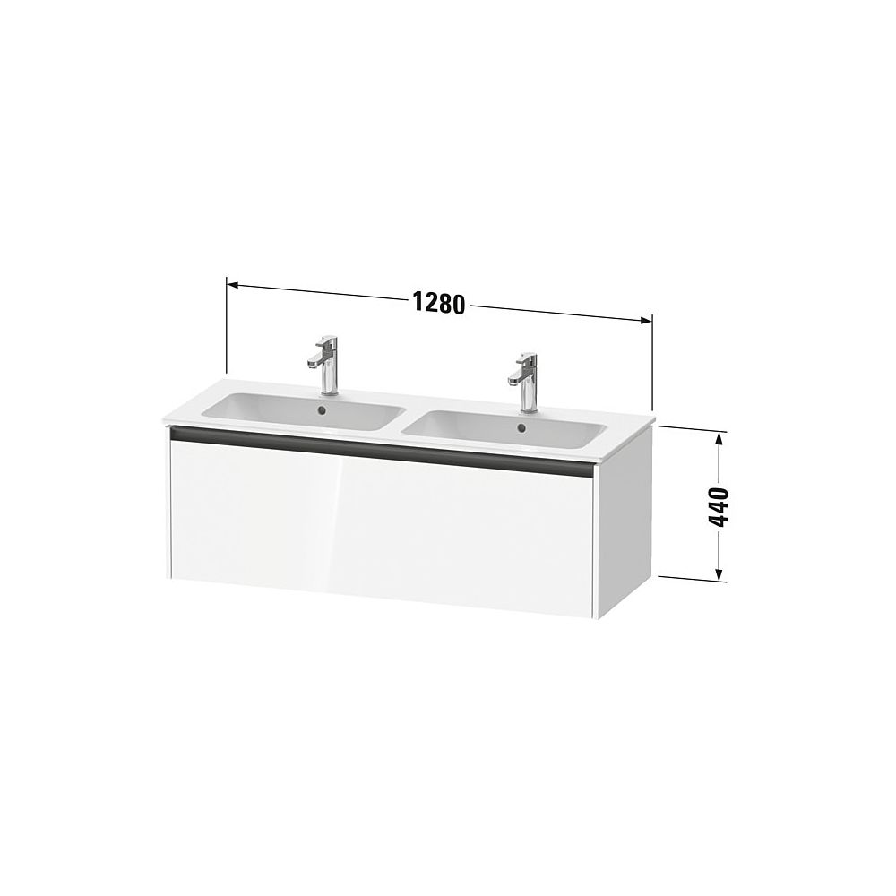 Duravit Ketho.2 Waschtischunterbau wandh. 480x1280x440mm, Eiche Mar. Matt, Gri... DURAVIT-K25066055550000 4067116356984 (Abb. 2)