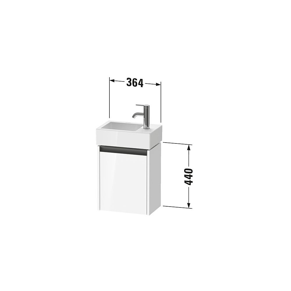 Duravit Ketho.2 Waschtischunterbau wandh. 238x364x440mm, R, Basalt Matt, Griff... DURAVIT-K25071R43430000 4063382822246 (Abb. 3)